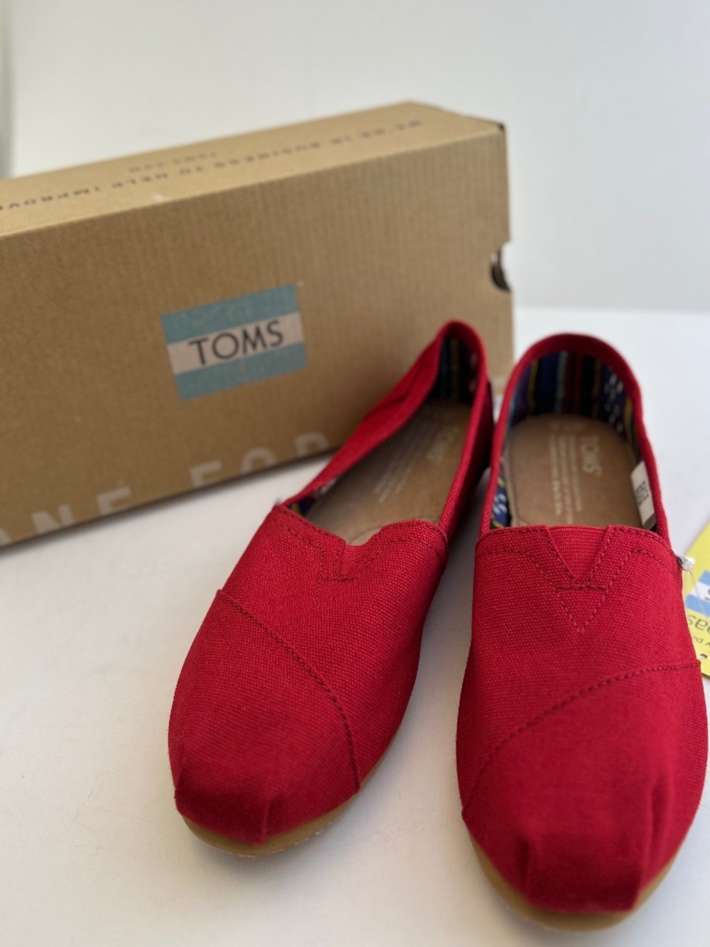 TOMS Classic Red Slip-On Canvas Shoes